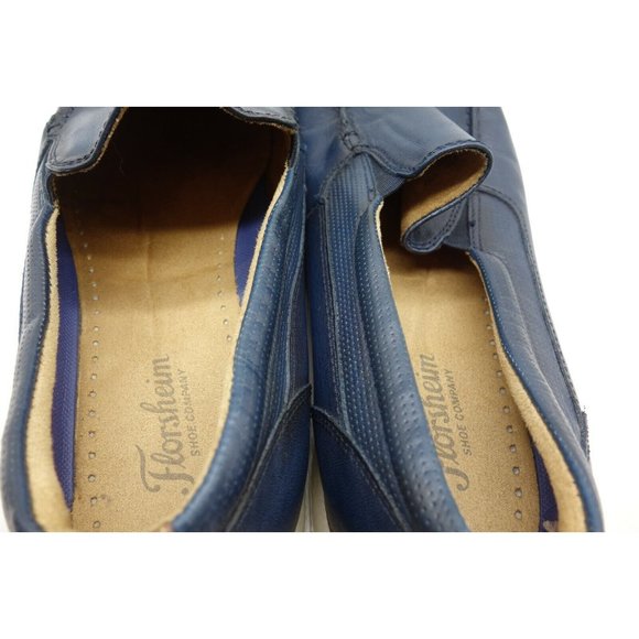 Florsheim Navy Blue Leather Slip On Loafers Shoes Men\'s 10 M main image 9